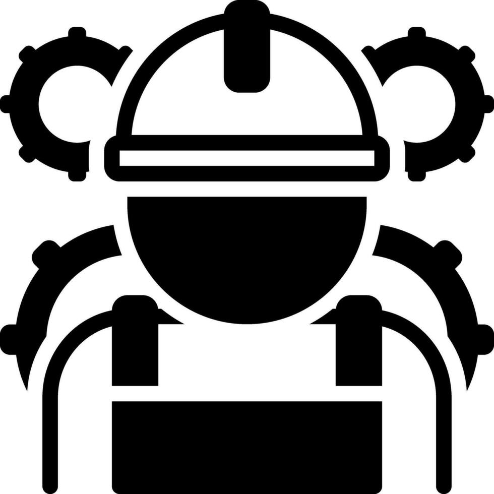 sólido icono para producción gerente vector