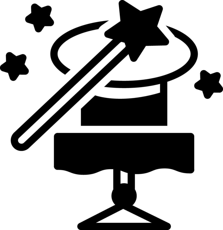 solid icon for magic trick vector