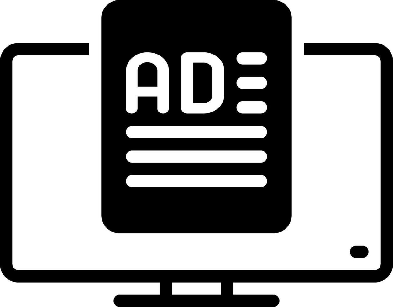 solid icon for ad media vector