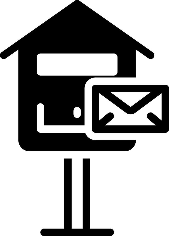 solid icon for mail box vector