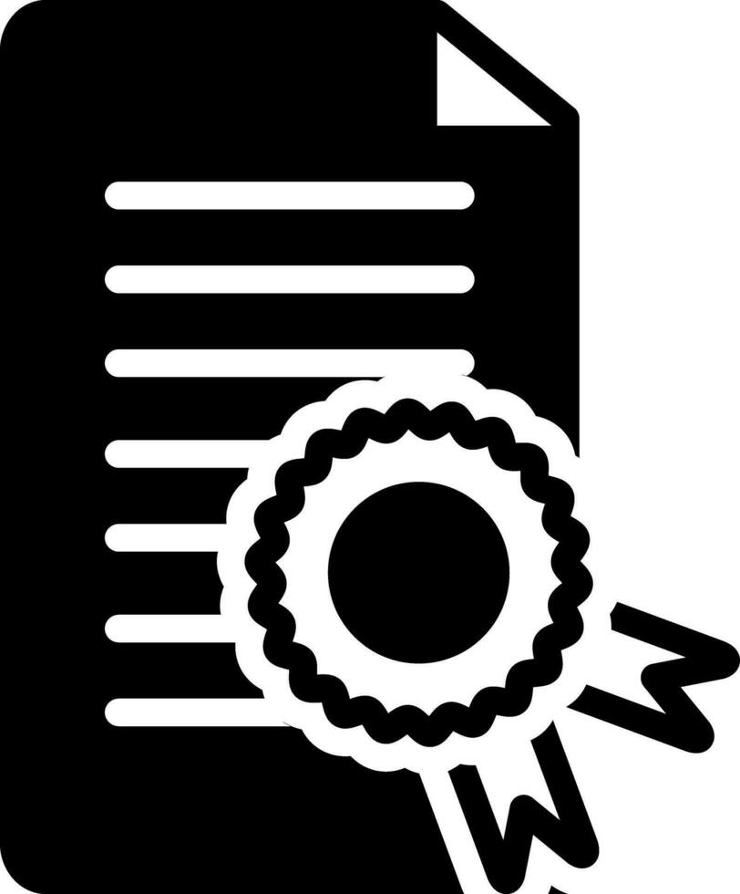 solid icon for certificate vector
