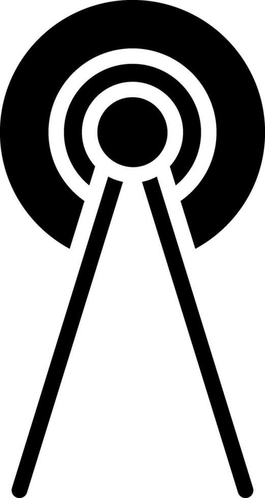 solid icon for antenna vector