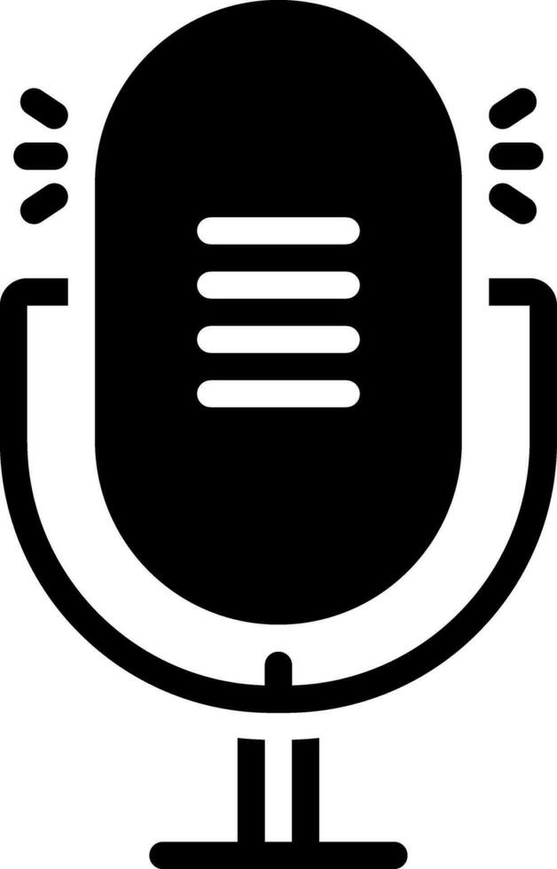 solid icon for microphone vector