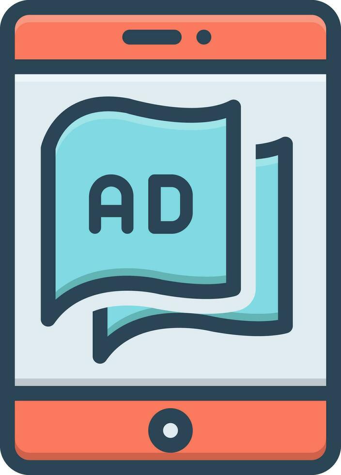 color icono para tableta anuncio vector