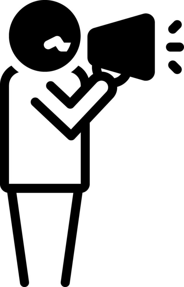 solid icon for megaphone vector