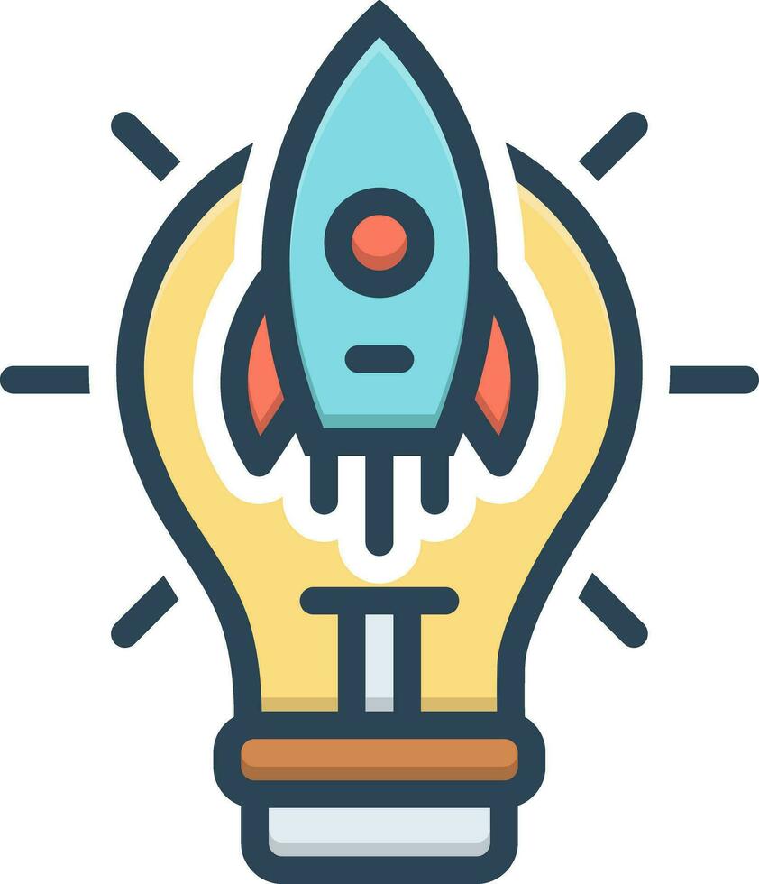 color icon for great idea vector