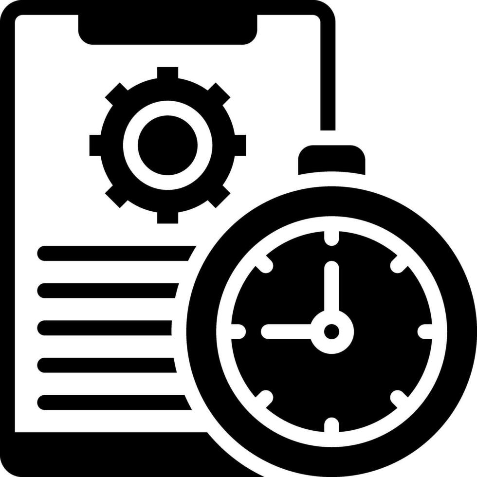 sólido icono para hora administración vector