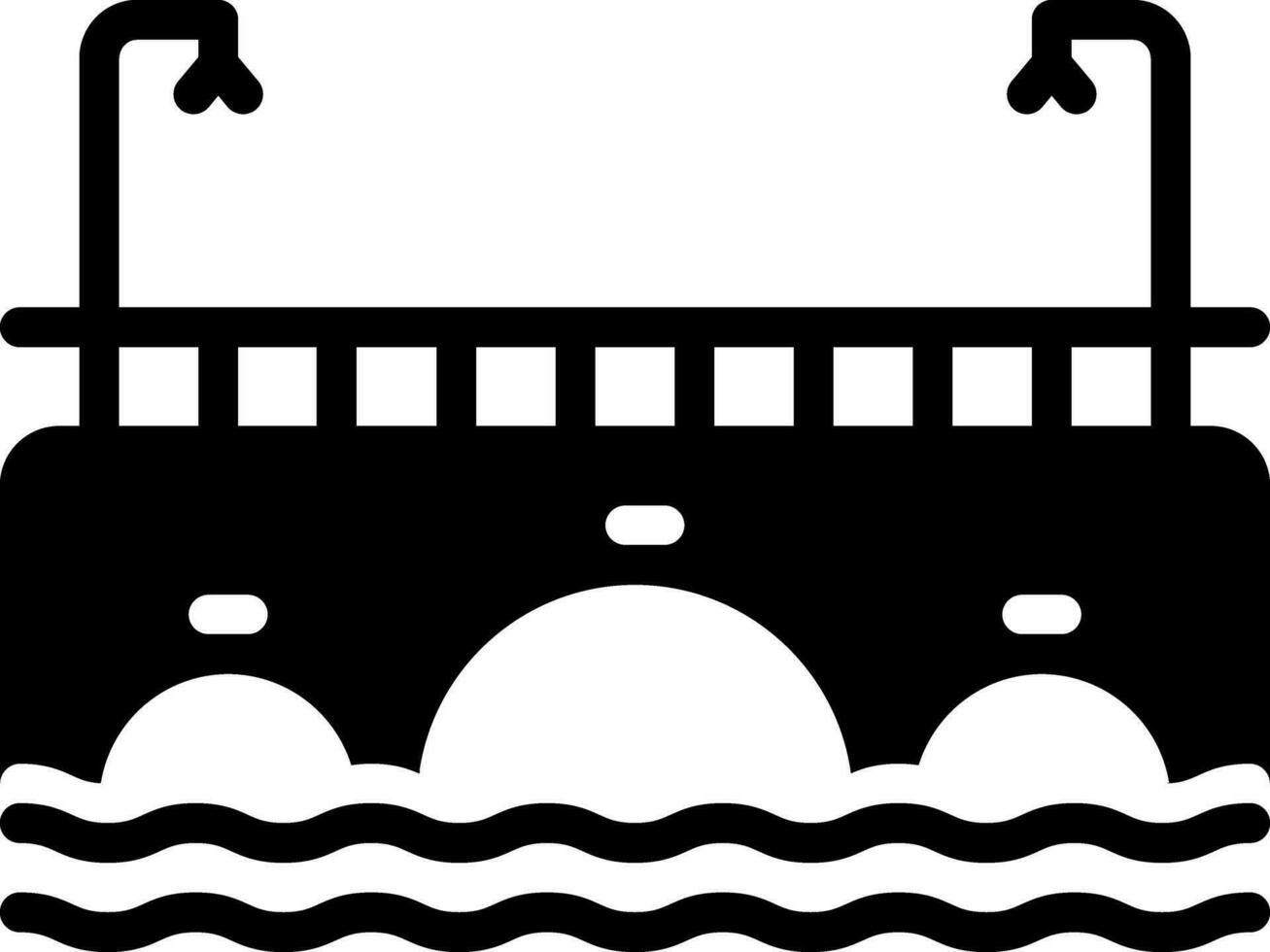 solid icon for bridge vector