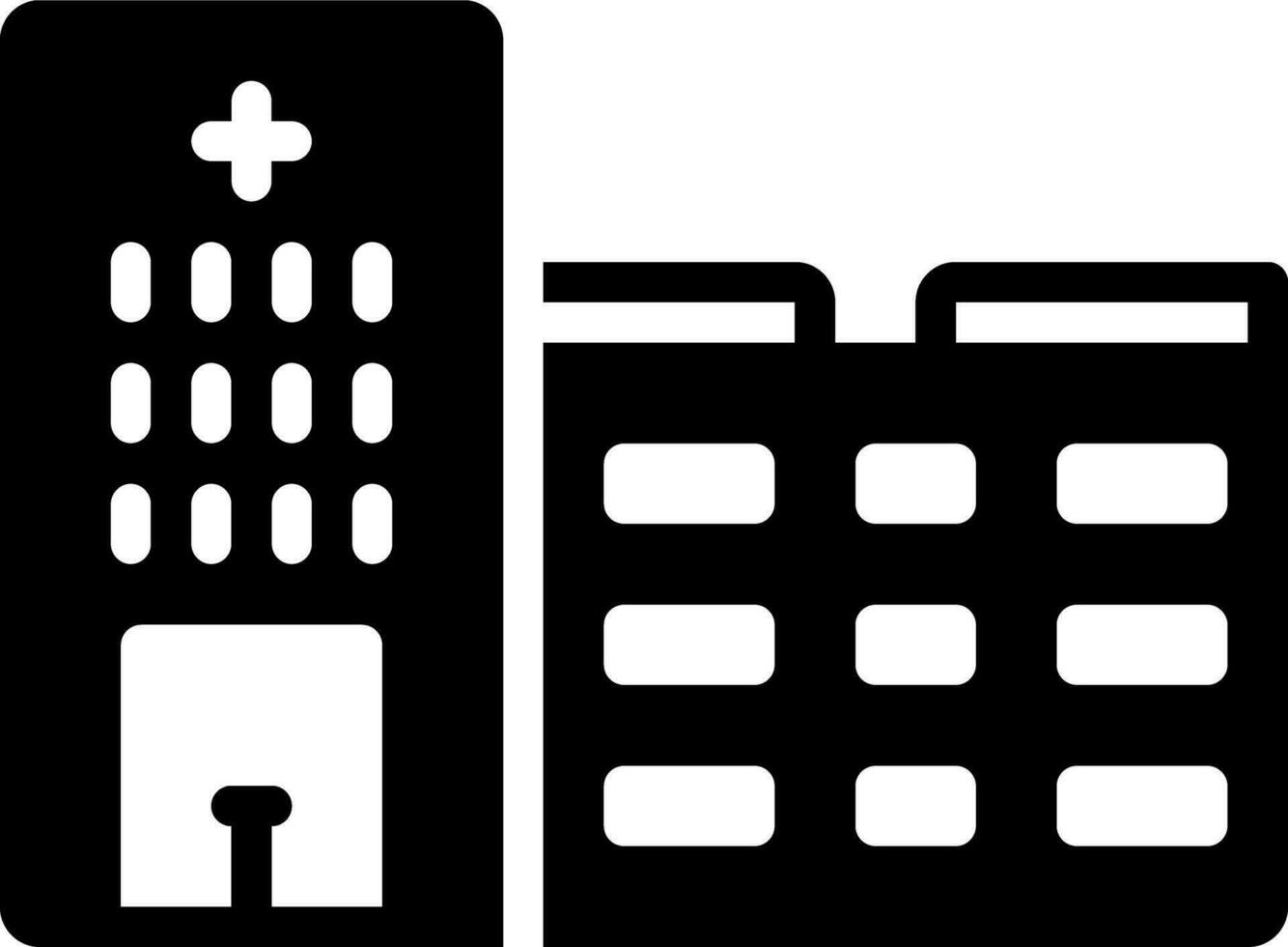 solid icon for hospital vector