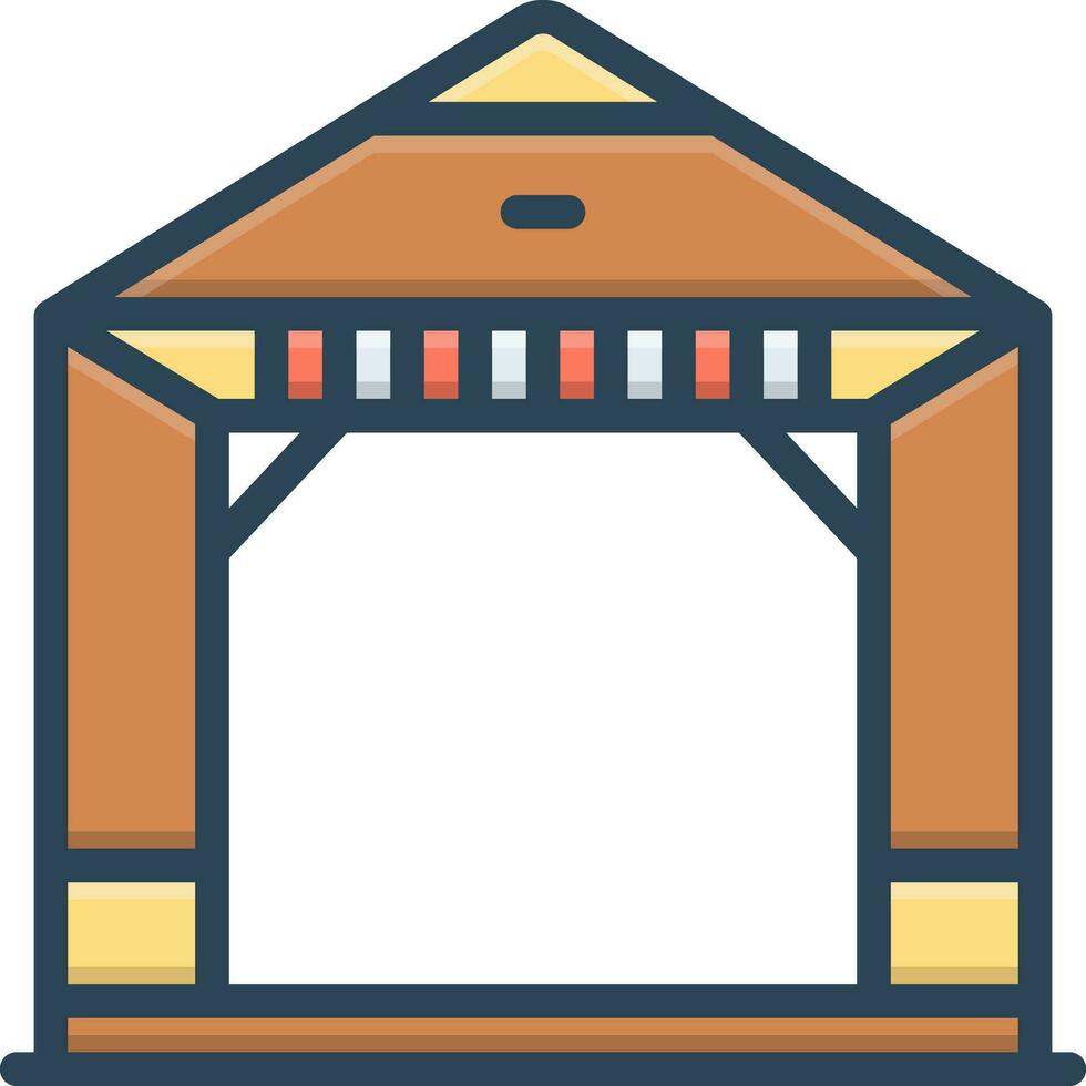 color icono para pérgola vector