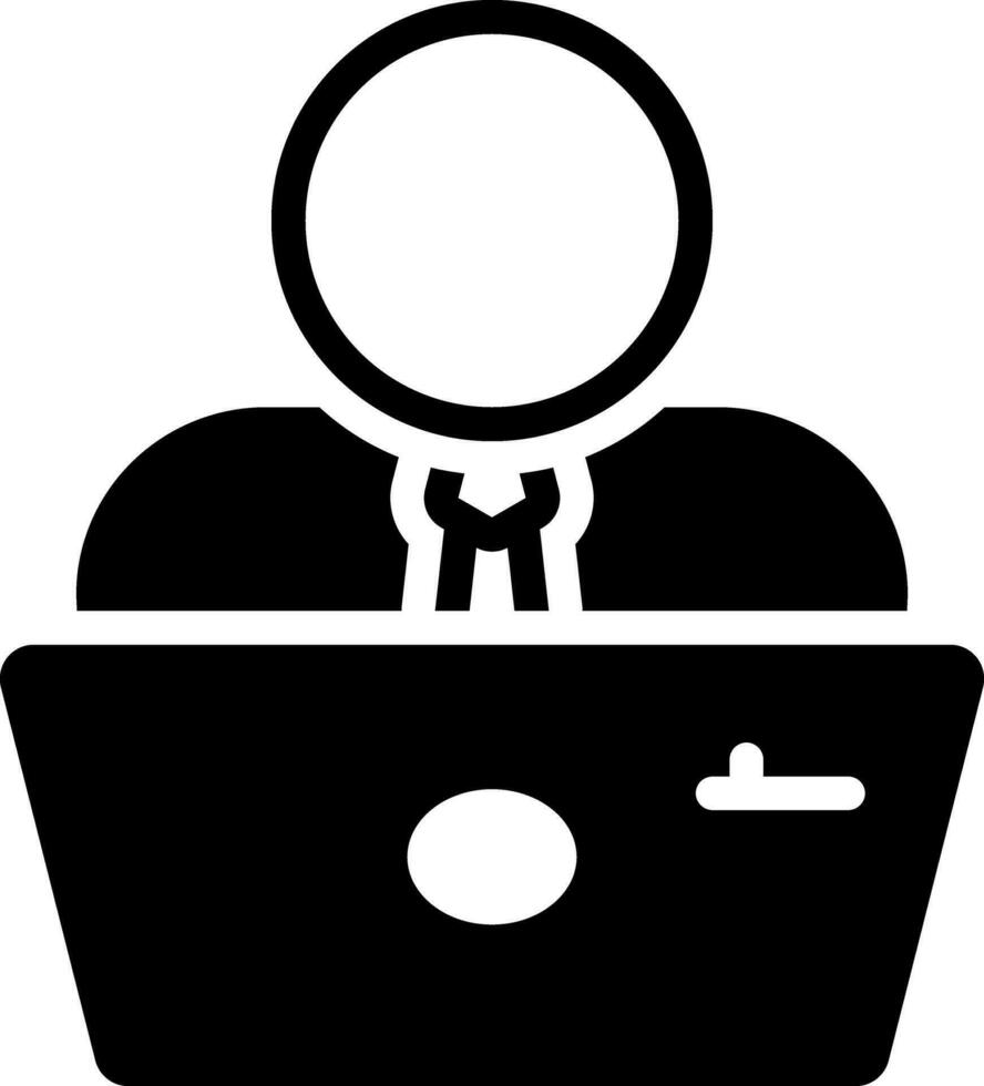 solid icon for employee vector