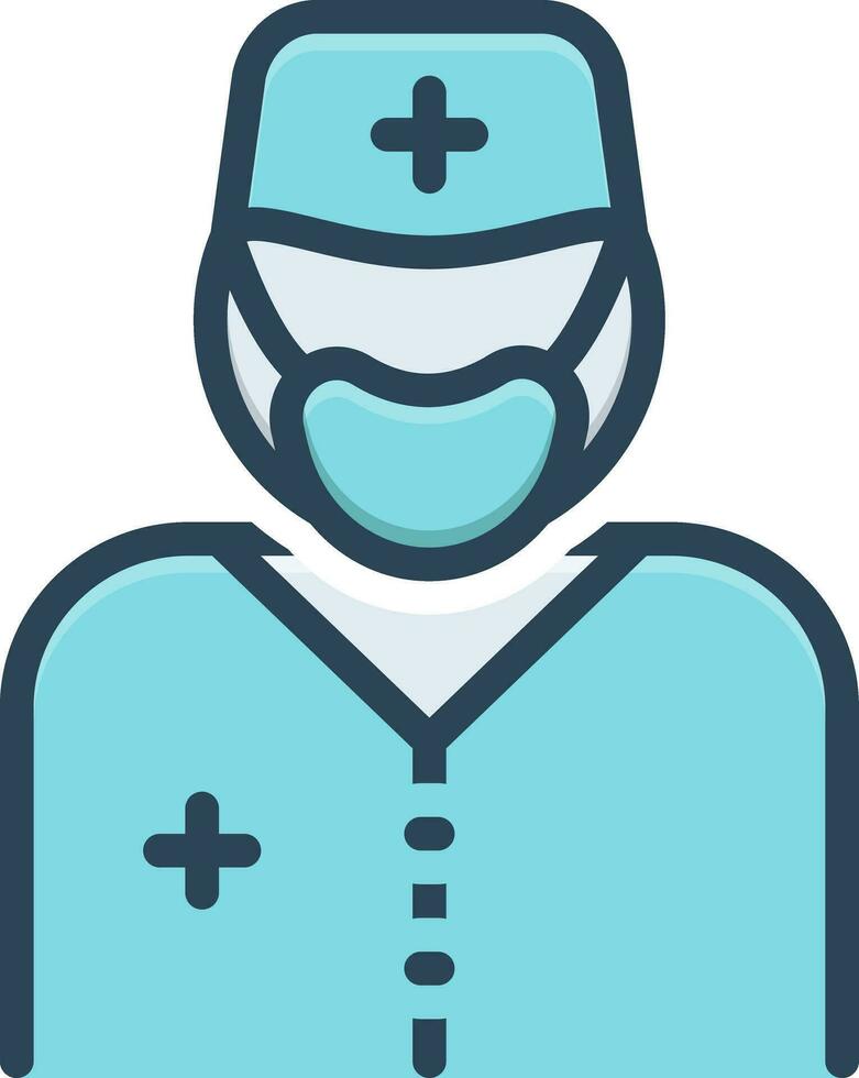 color icon for surgeon vector
