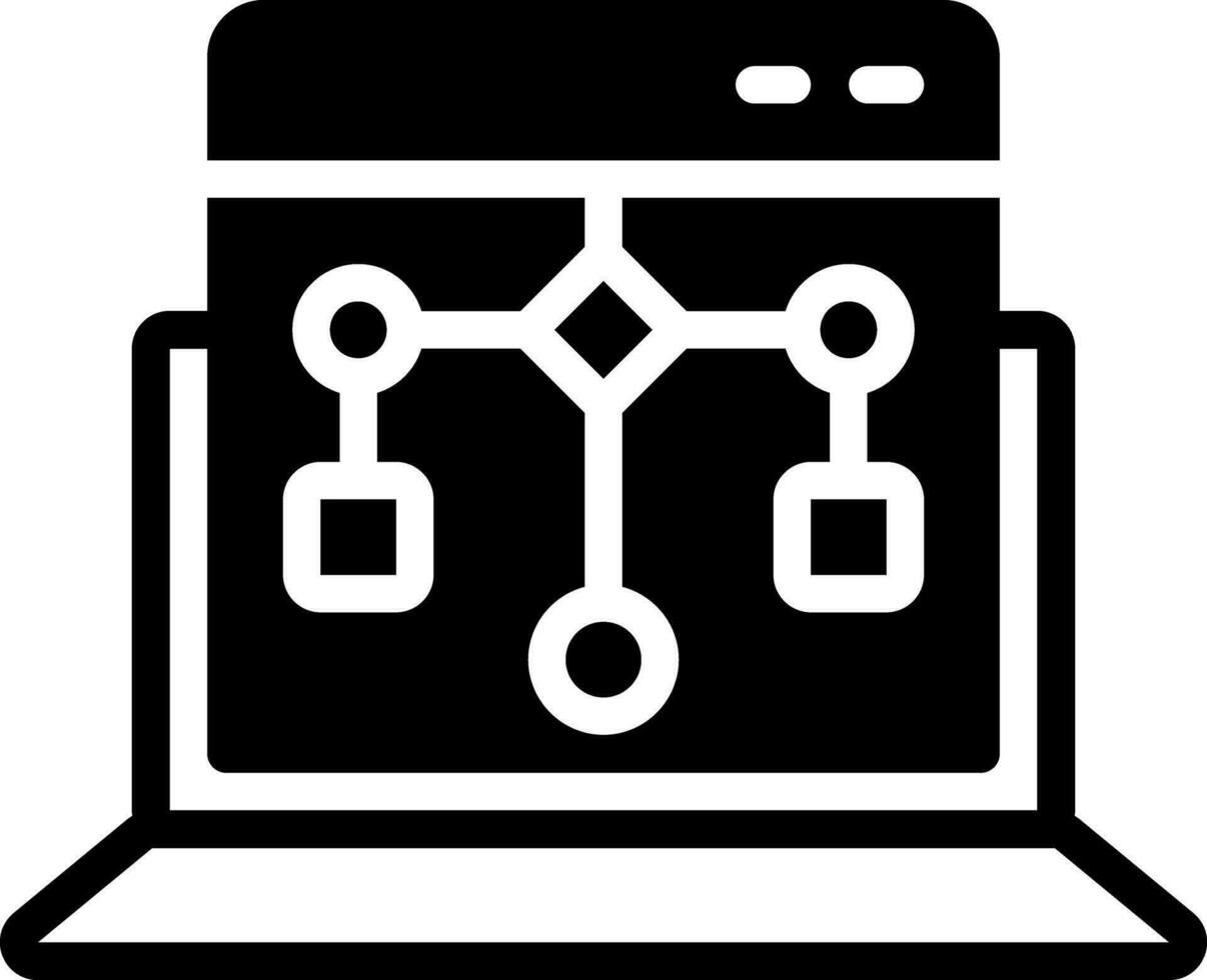 solid icon for program algorithm vector