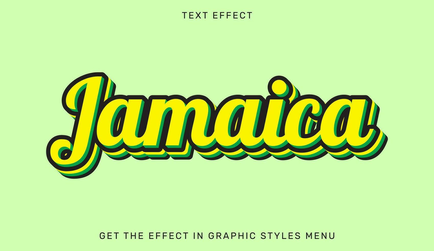 Jamaica editable text effect in 3d style vector