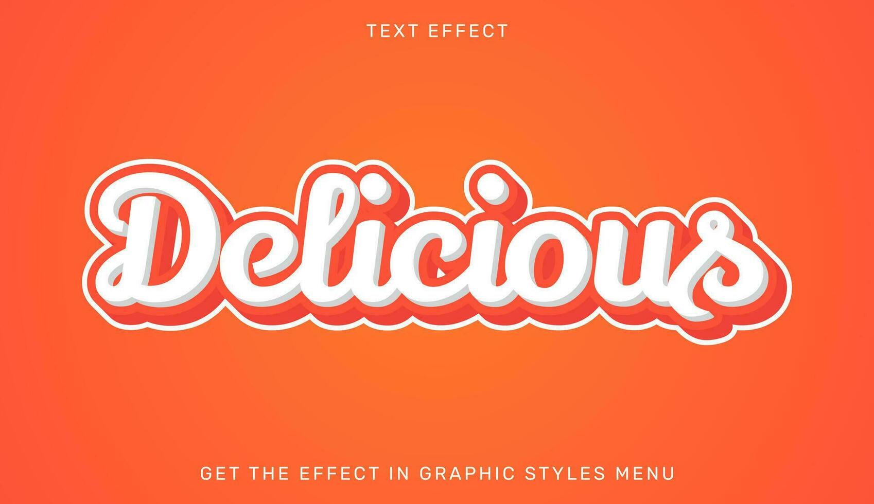 Delicious editable text effect in 3d style. Text emblem for advertising, branding and business logo vector