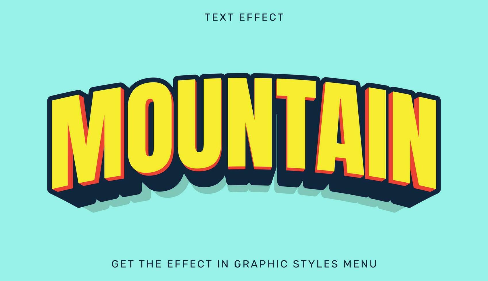 Mountain editable text effect in 3d style. Text emblem for advertising, branding, business logo vector