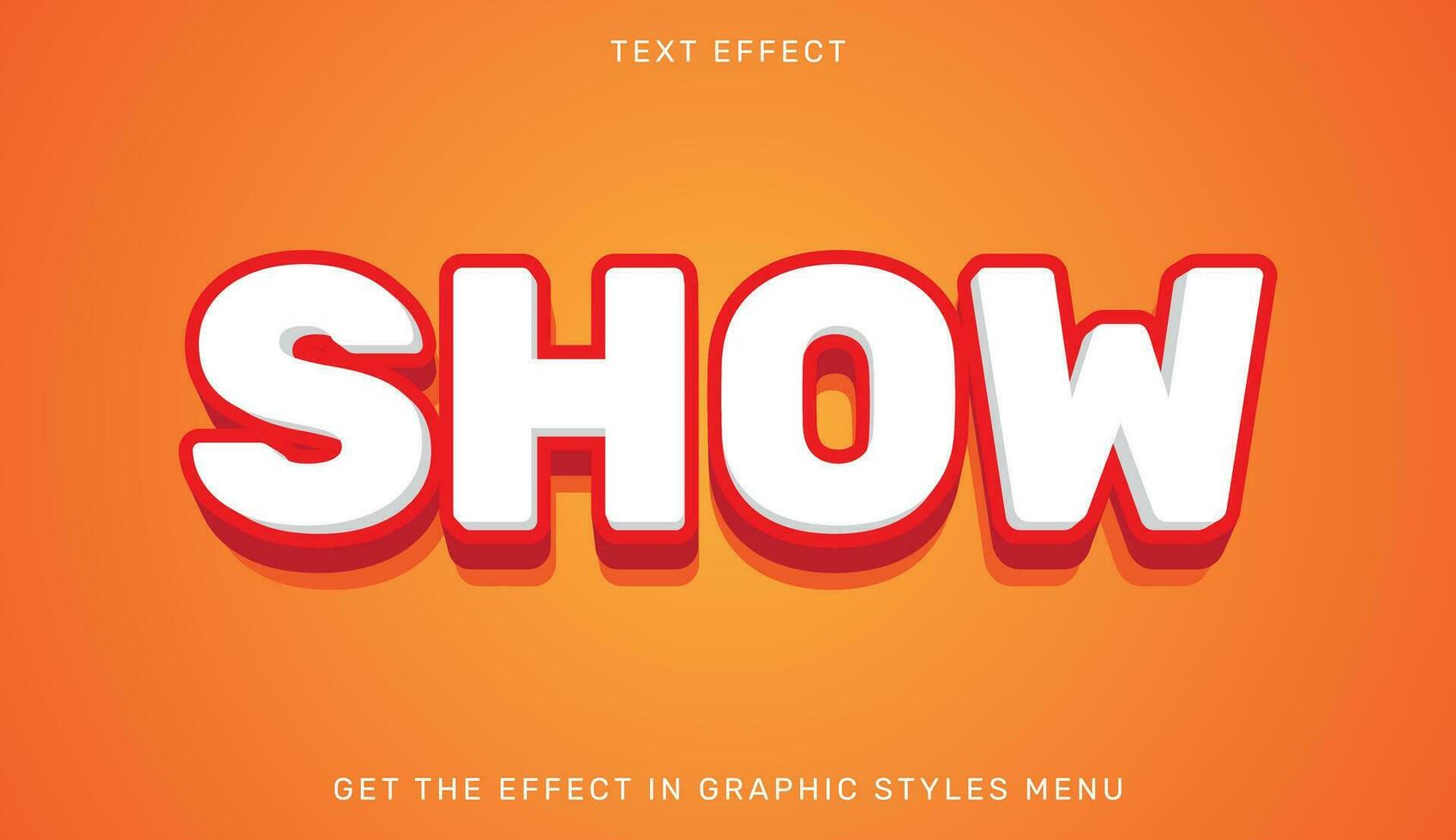 Show text effect in 3d style vector