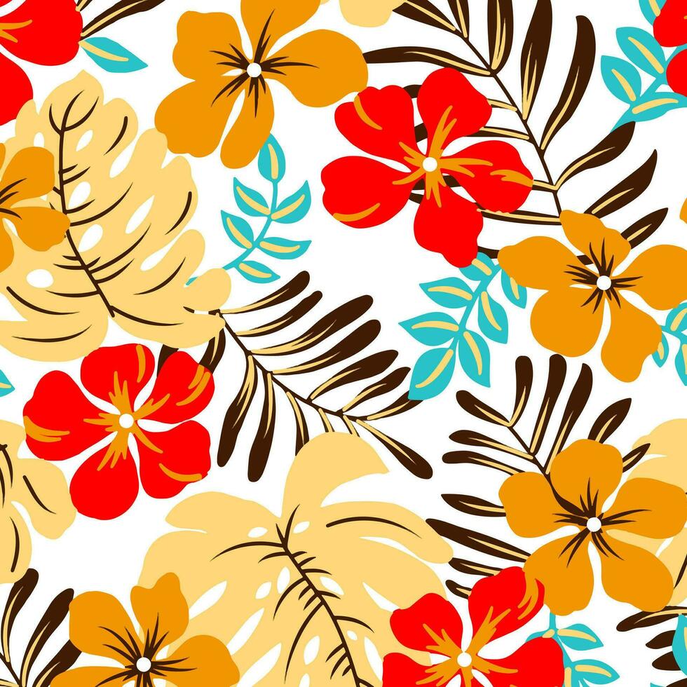 Adobe Illustrator ArtworkHawaian and floral beach abstract pattern suitable for textile and printing needs vector
