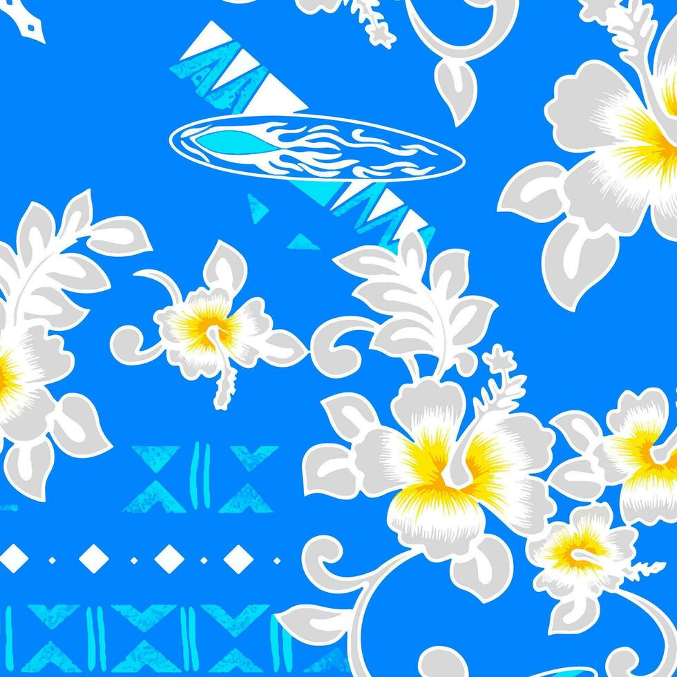 Adobe Illustrator ArtworkHawaian and floral beach abstract pattern suitable for textile and printing needs vector