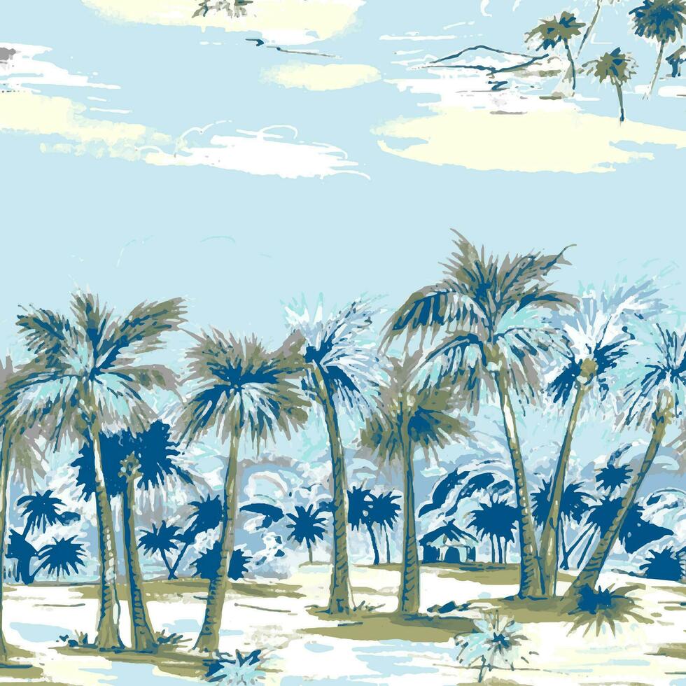 Adobe Illustrator ArtworkHawaian and floral beach abstract pattern suitable for textile and printing needs vector