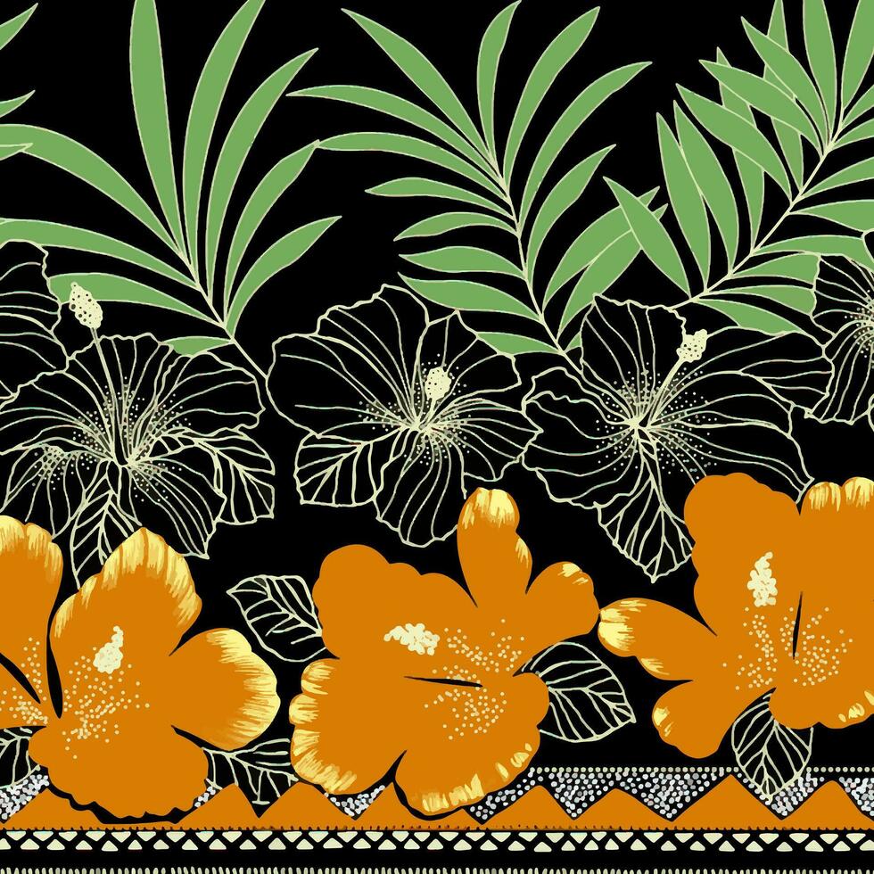 Adobe Illustrator ArtworkHawaian and floral beach abstract pattern suitable for textile and printing needs vector