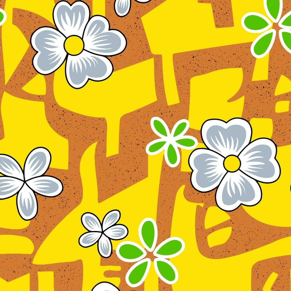 Hawaian and floral beach abstract pattern suitable for textile and printing needs vector