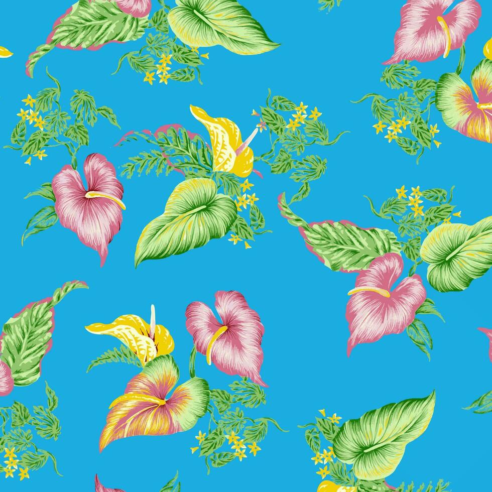 Adobe Illustrator ArtworkHawaian and floral beach abstract pattern suitable for textile and printing needs vector
