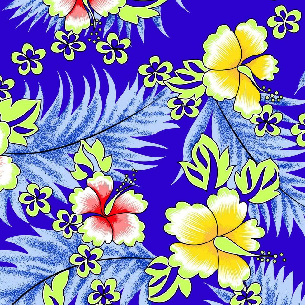 hawaiano y floral playa resumen modelo adecuado para textil y impresión necesidades vector