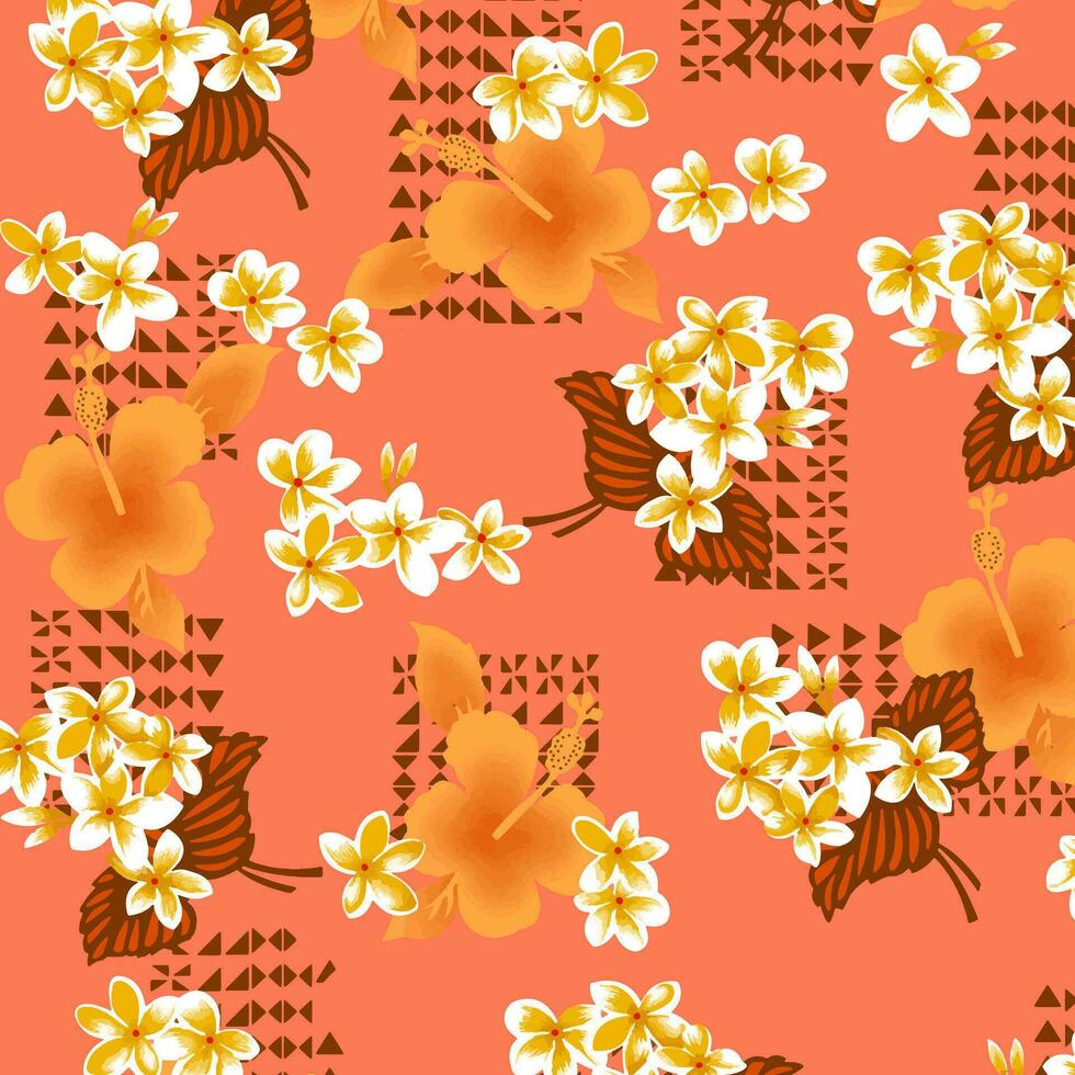 Hawaian and floral beach abstract pattern suitable for textile and printing needs vector