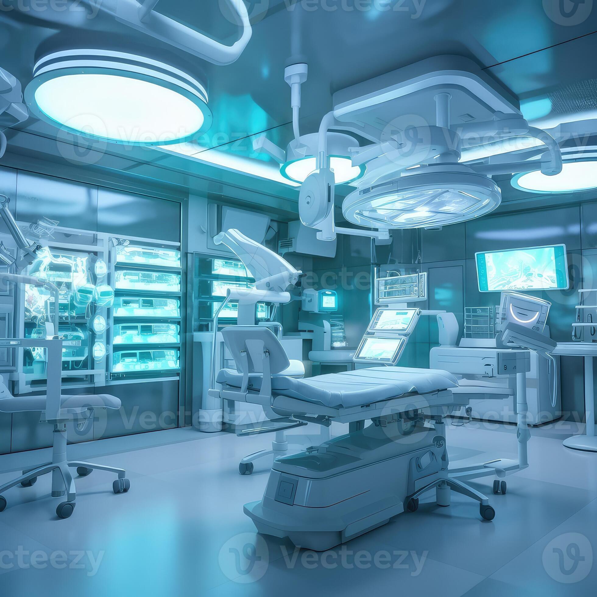 the room. Hospital recovery room with beds and chairs.Interior of a