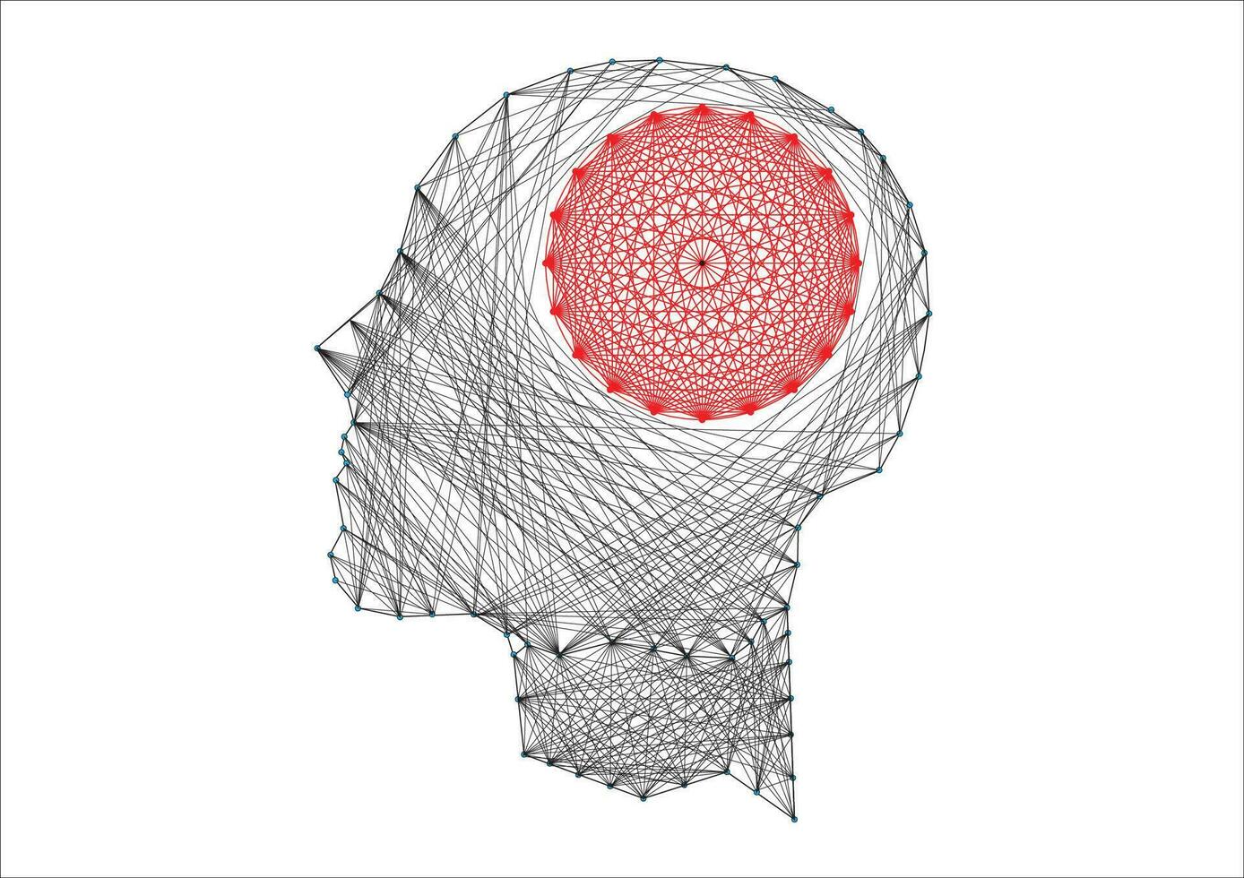 resumen humano cabeza con un línea cerebro red.círculo y electricidad con azul electrónico ciclo.digital datos,ai,ascience.vector tecnología antecedentes y artificial inteligencia concepto. vector