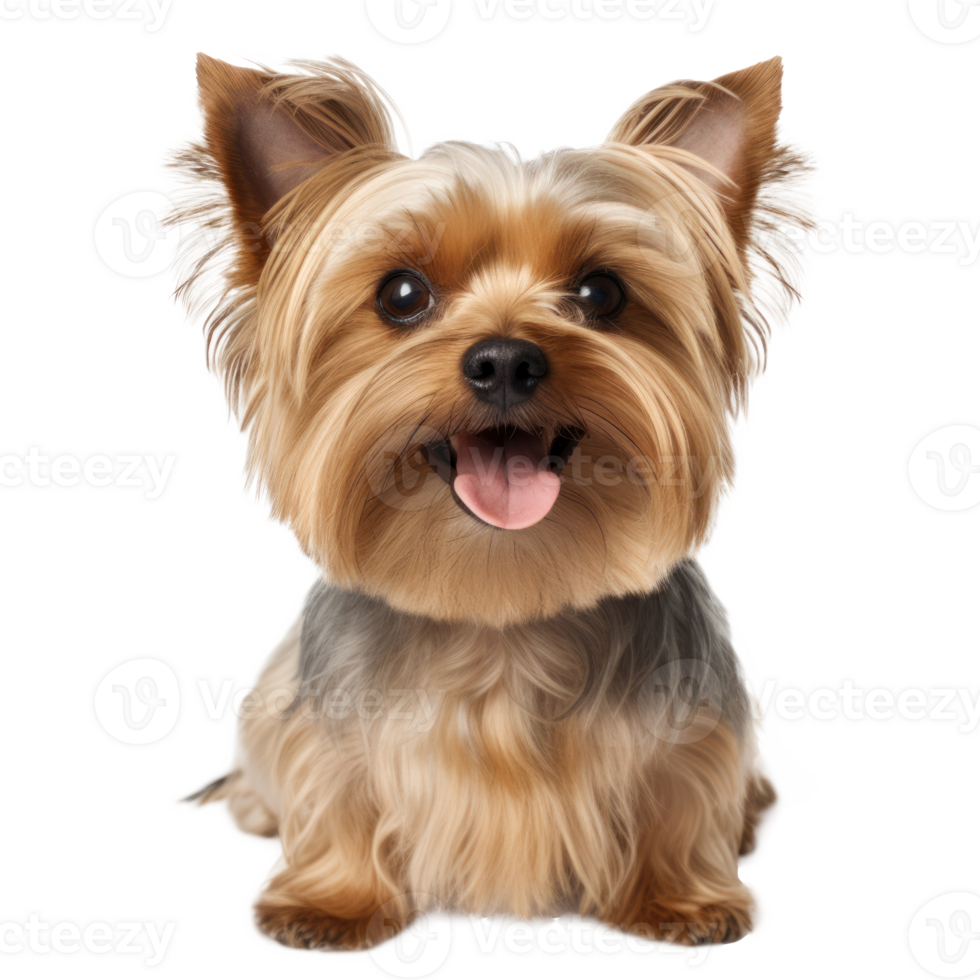 Yorkshire Terrier face shot isolated. Illustration png