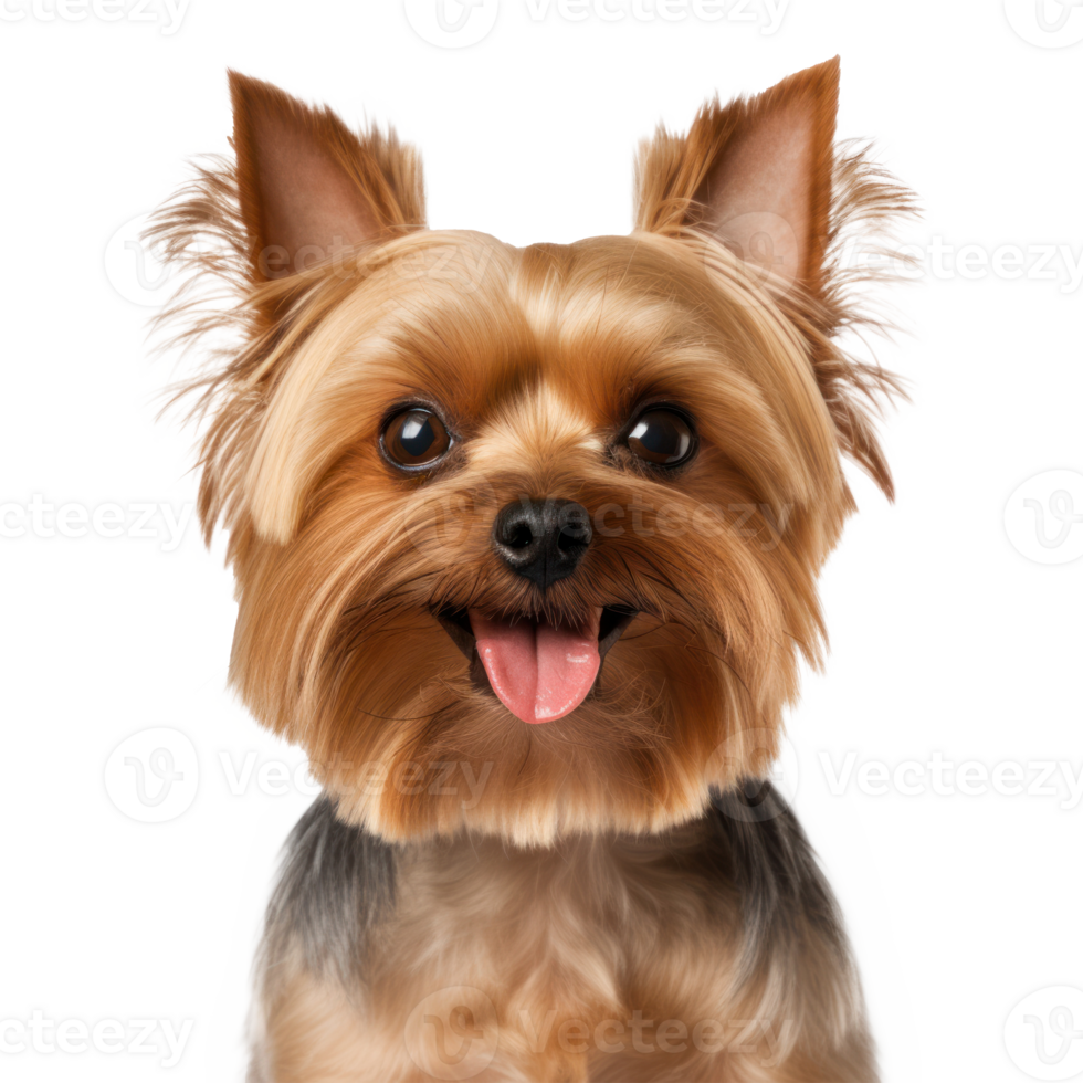 Yorkshire Terrier face shot isolated. Illustration png