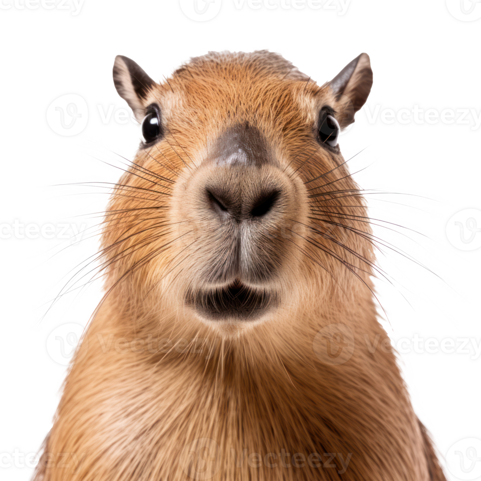Capybara face isolated. Illustration png