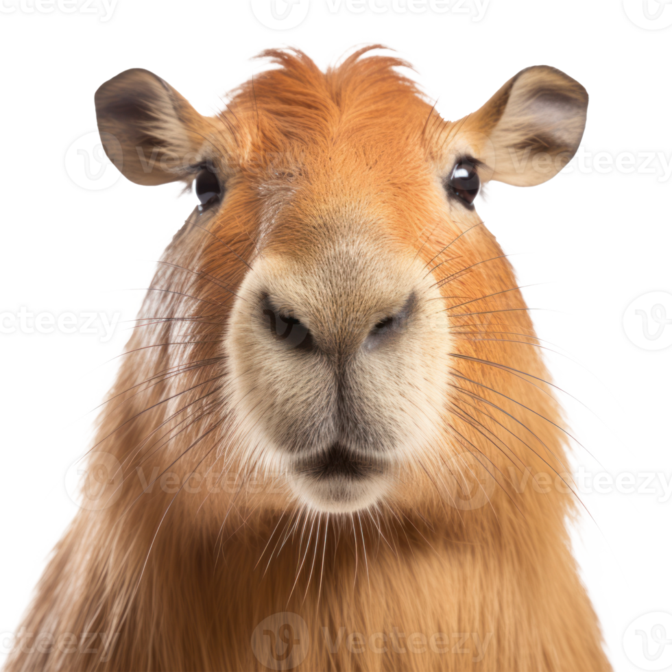 Capybara face isolated. Illustration png