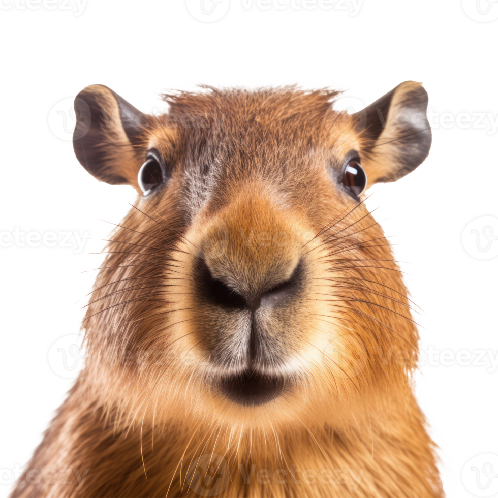 Capybara face isolated. Illustration png
