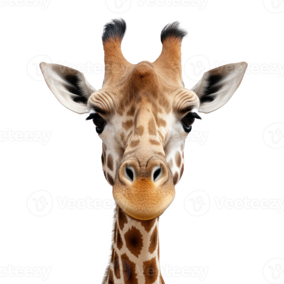 Giraffe face isolated. Illustration AI Generative 25850833 PNG