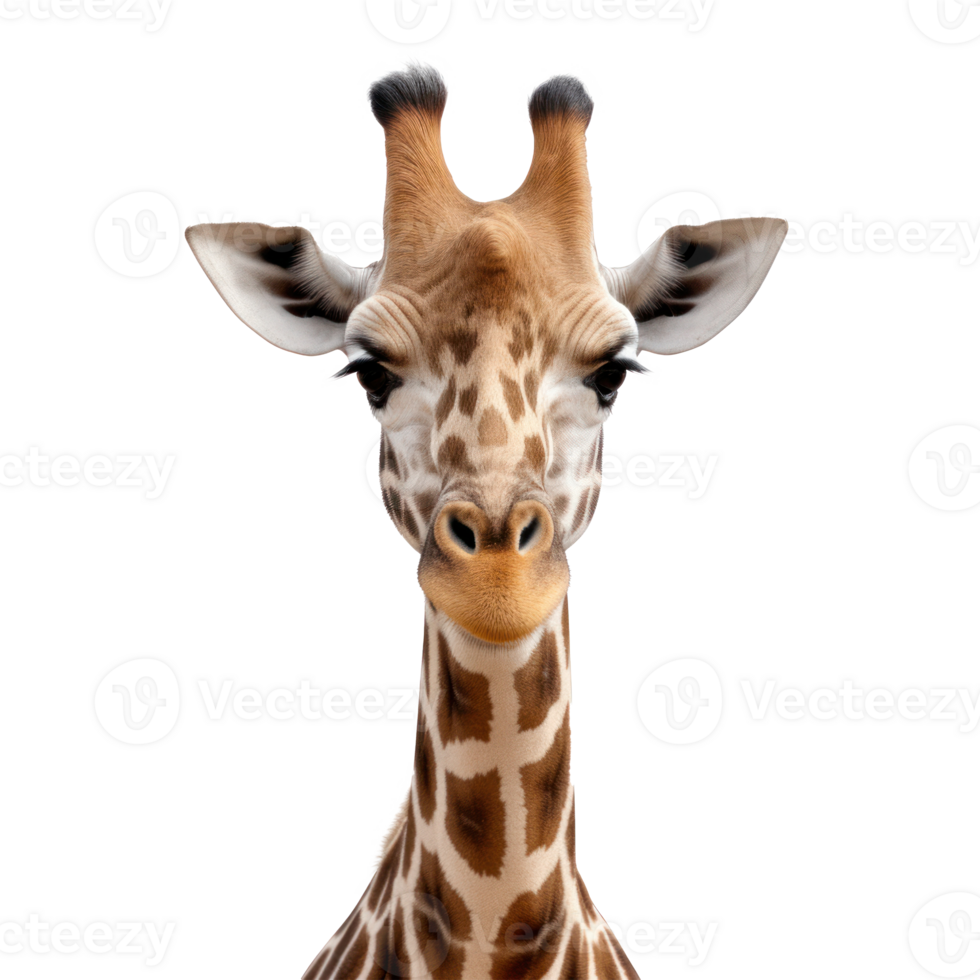 Giraffe face isolated. Illustration png