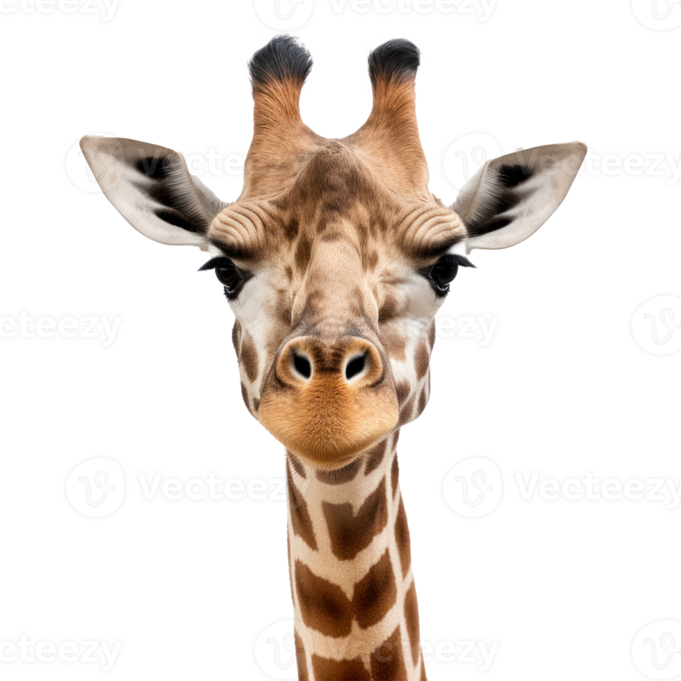 Giraffe face isolated. Illustration png