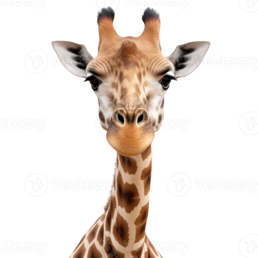 Giraffe face isolated. Illustration png