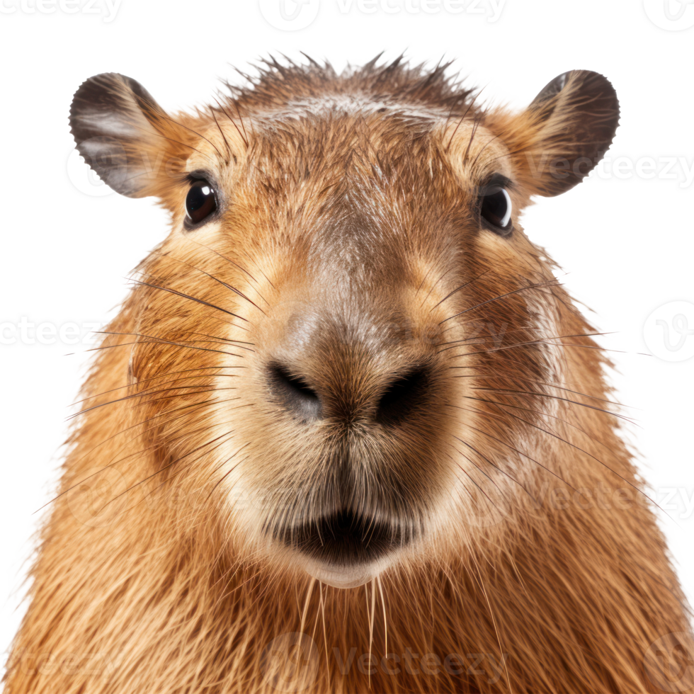 Capybara face isolated. Illustration png
