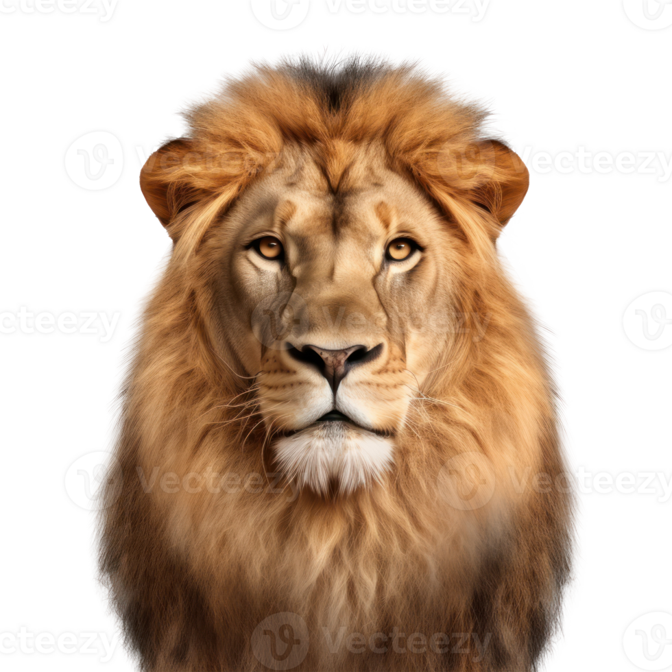 Lion face isolated. Illustration AI Generative png