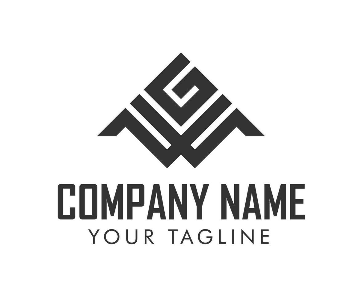 GW flat monogram logo design only for reference do not copy vector