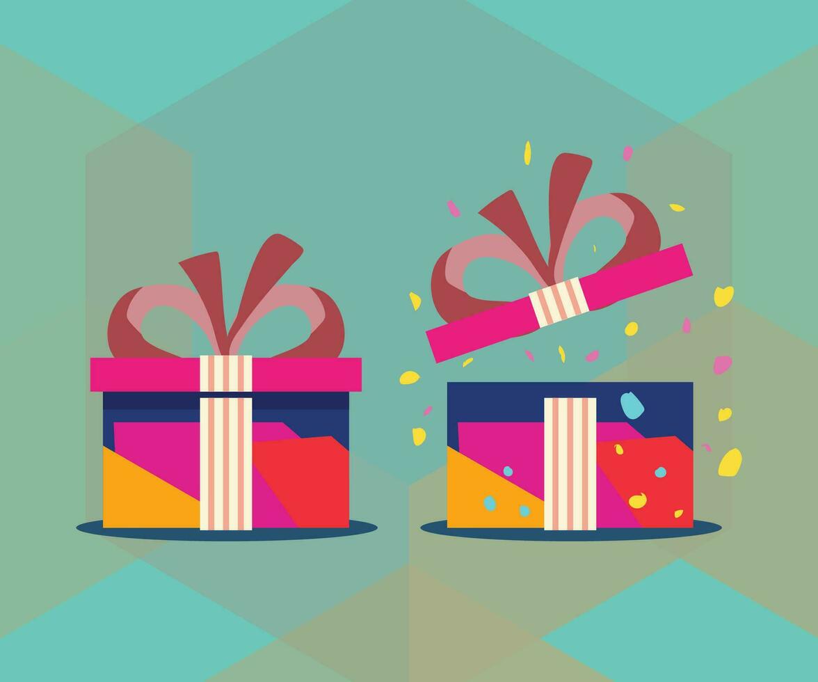 gift box flat object design illustration copyspace vector