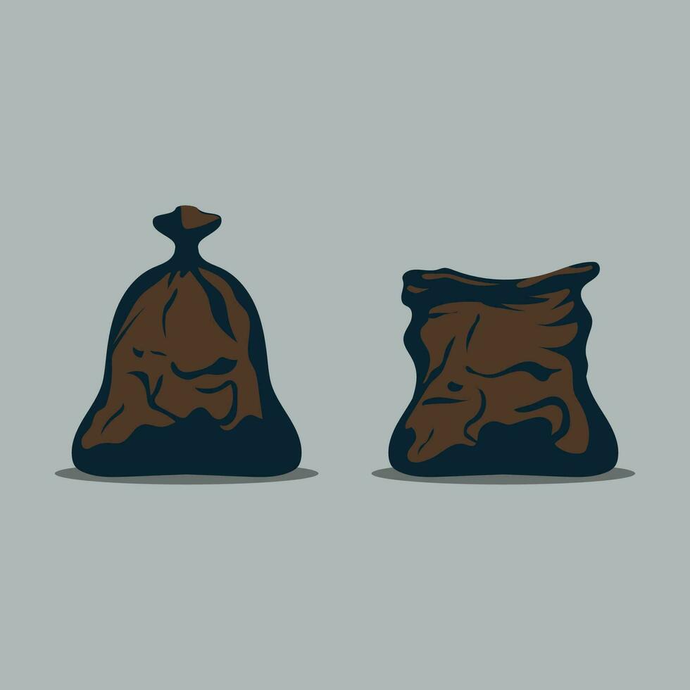 bolsa de basura vector objeto ilustración plano