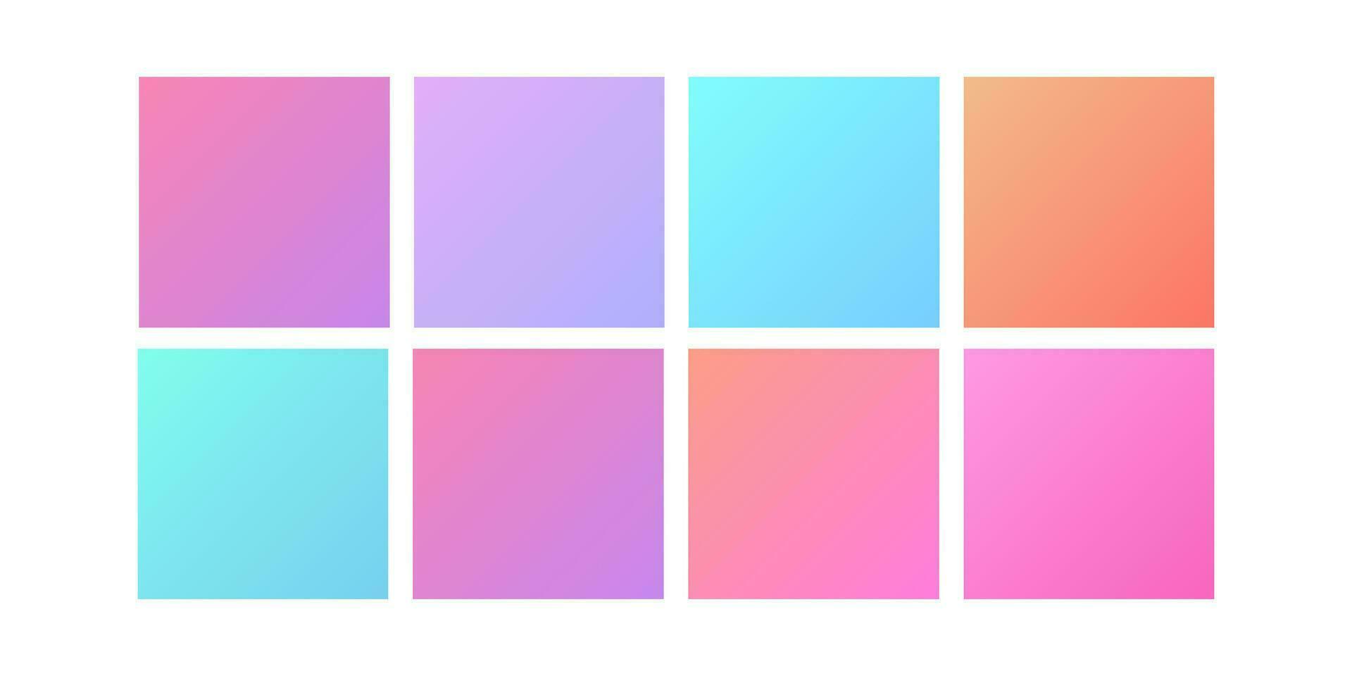 Multicolored set gradient in flat style for print and design Vector illustration.