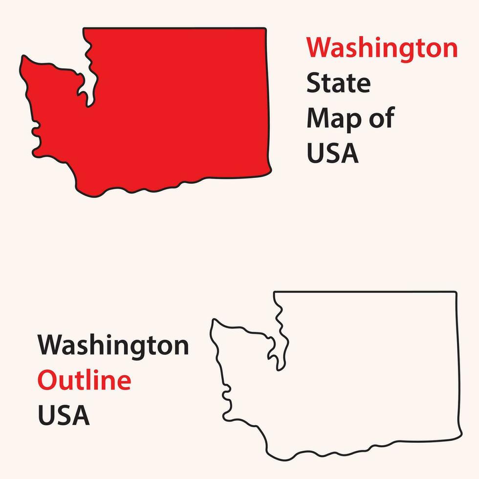 washington state map of usa 25851080 Vector Art at Vecteezy