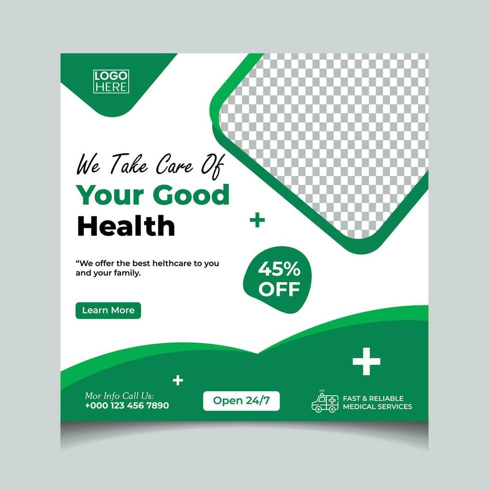 Medical Social Media Template vector