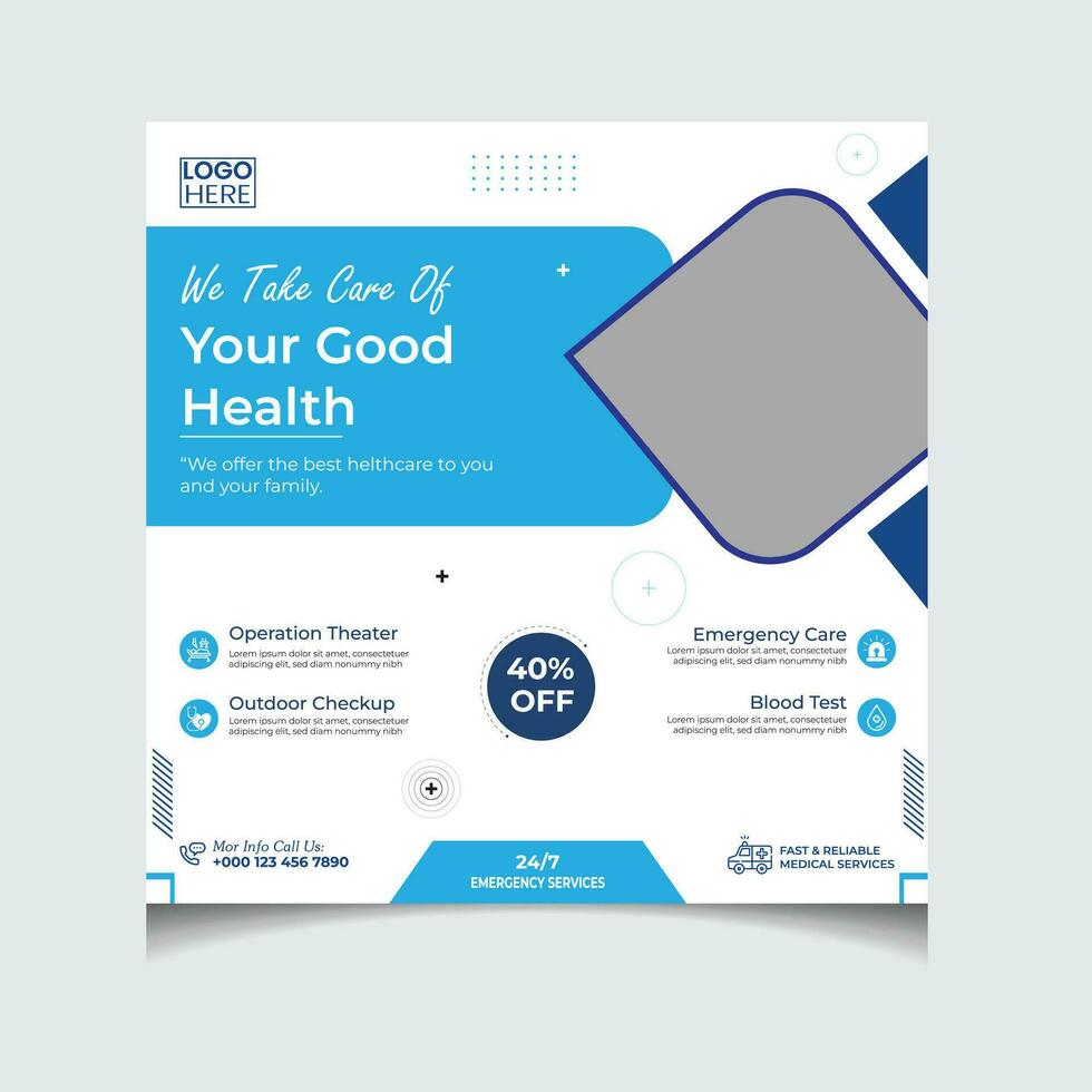 Medical Social Media Template vector