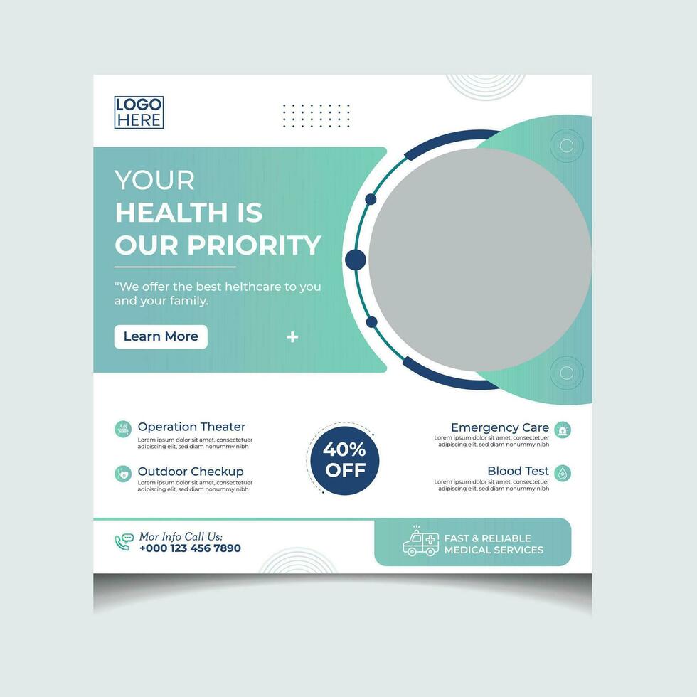 Medical Social Media Template vector